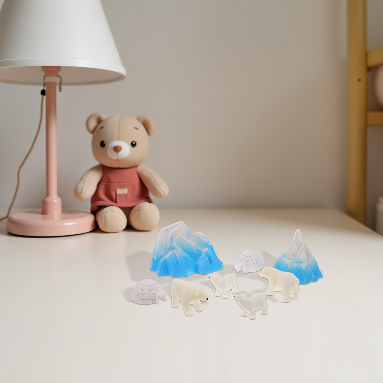 Resin Crafts - 8개 미니 레진 북극곰 북극 디오라마