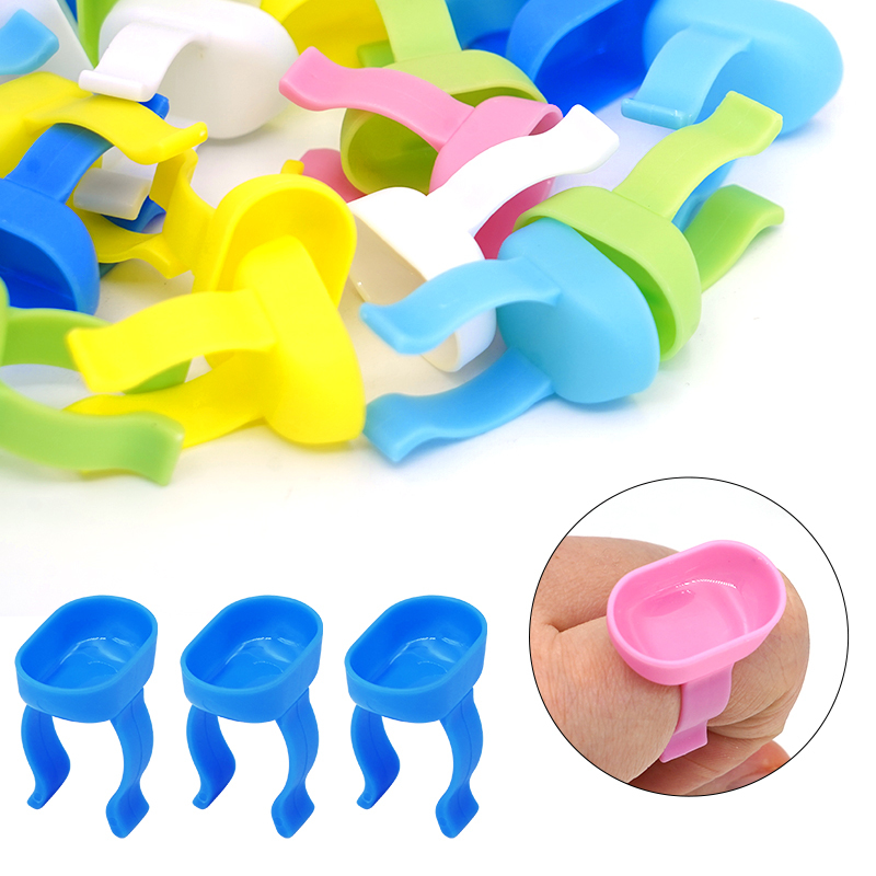 Mixing Cup Silicone - 20pcs 치과 혼합 손가락 반지 그릇