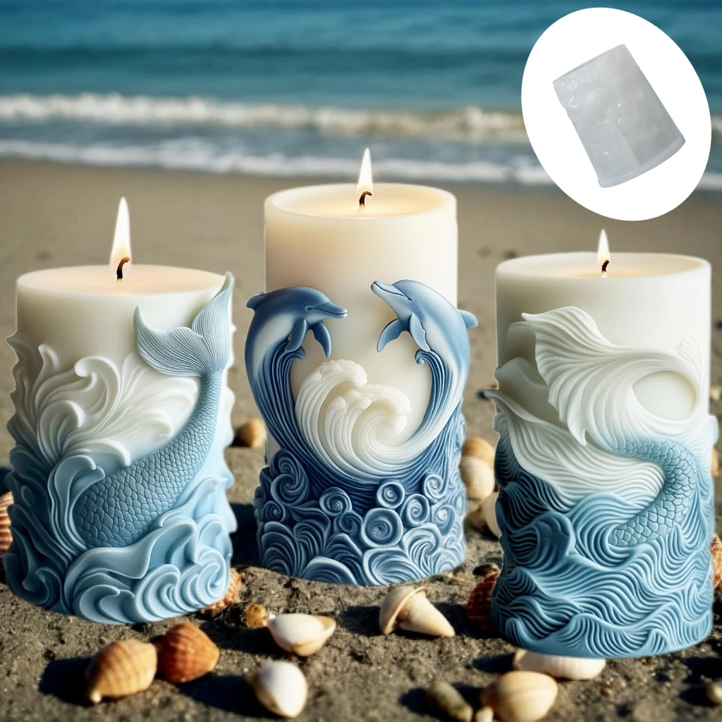 Resin Ocean Wave Mold - DIY 바다 파도 거품 원통형 양초