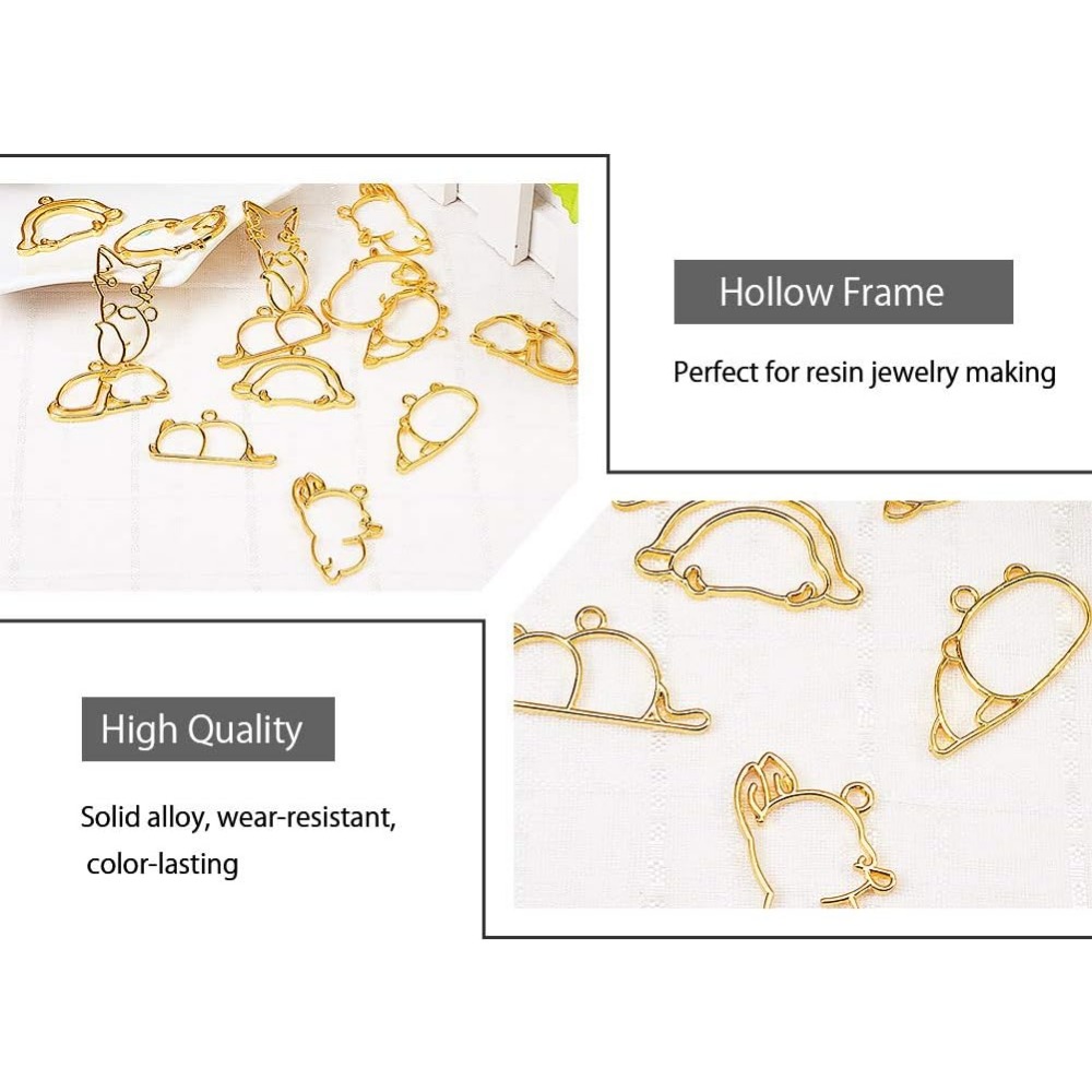 Hibernator 테마 오픈 베젤 참, 7 스타일 합 - Resin Jewelry Kit 리뷰 및 가격