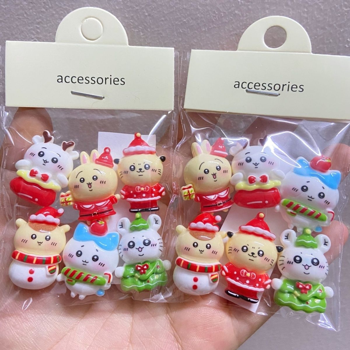 크리스마스 솔리드 컬러 치이카와 레진 탈부착 스티커 D - Resin Craft Supplies 리뷰 및 가격