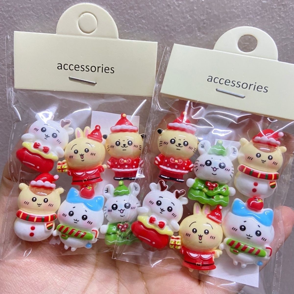 크리스마스 솔리드 컬러 치이카와 레진 탈부착 스티커 D - Resin Craft Supplies 리뷰 및 가격
