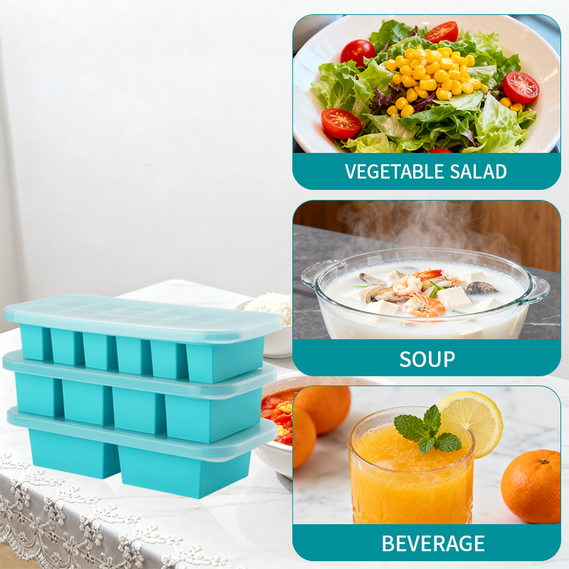 뚜껑이 있는 2 또는 3구 실리콘 냉동 트레이 몰드,  - Serving Tray Mold 리뷰 및 가격