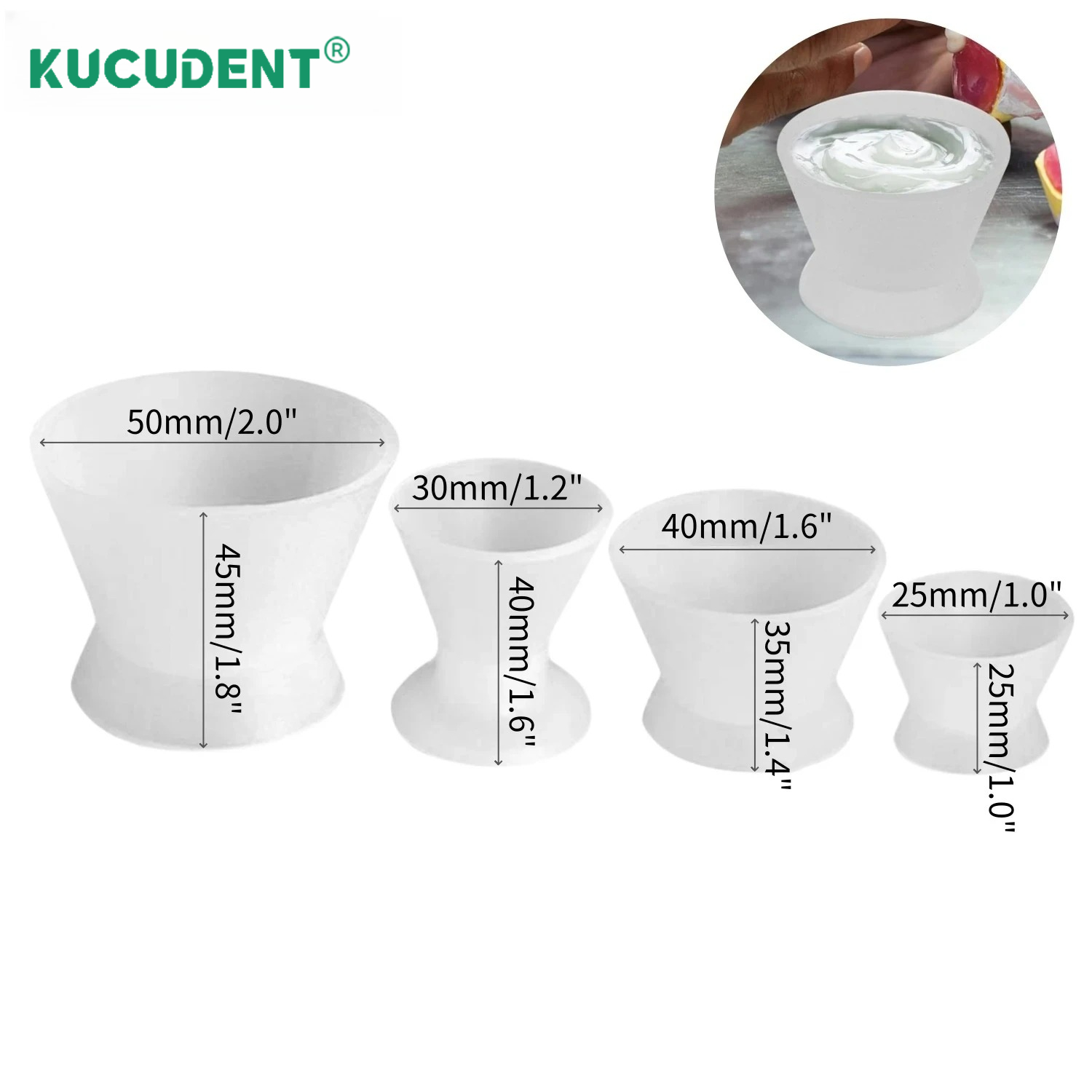 4개/세트 치과용 실리콘 혼합컵 고무 혼합볼 유연한 자 - Mixing Cup Silicone 리뷰 및 가격
