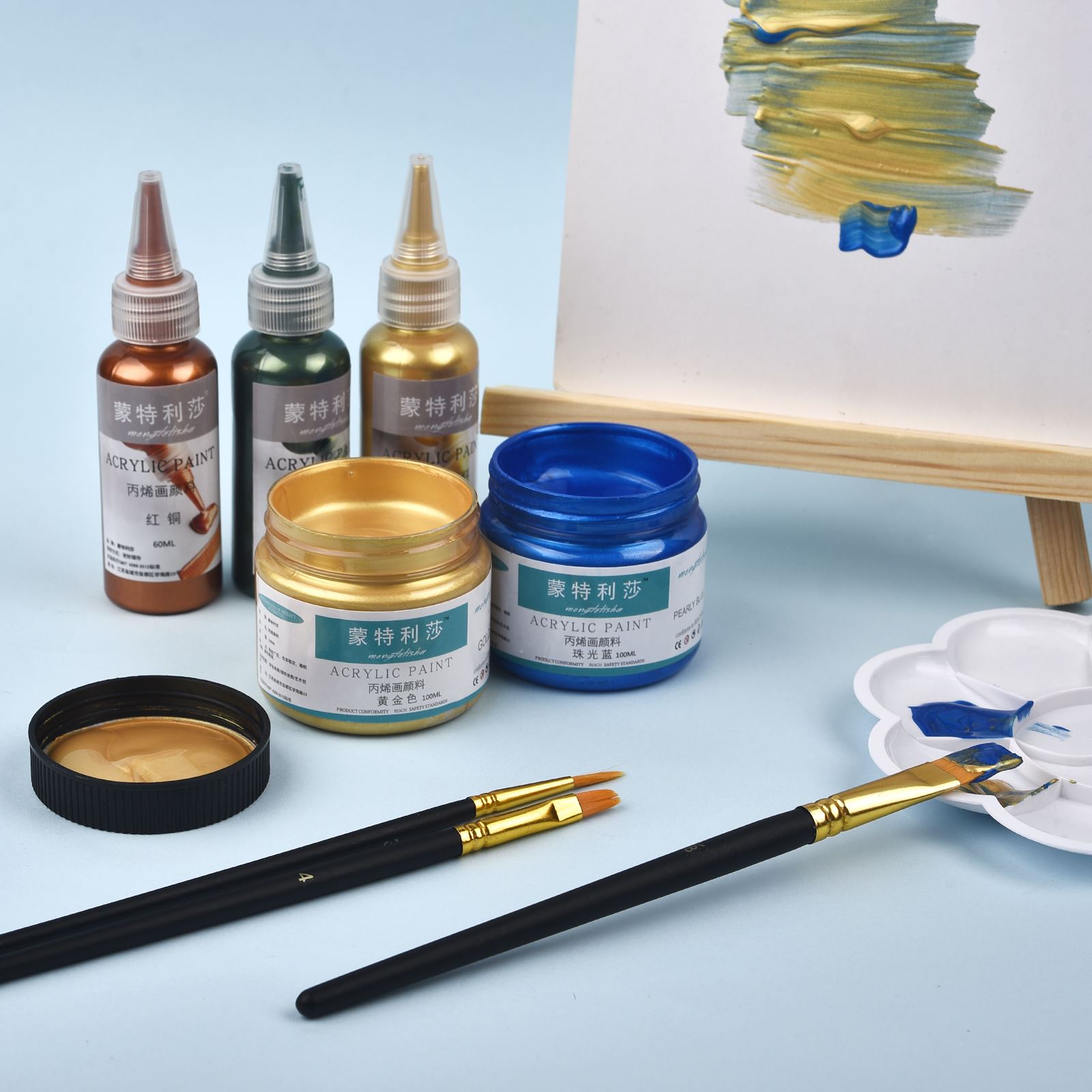 7 가지 색상 60ml/병 금속 진주 빛 아크릴 페인트 - Resin Pigment Set 리뷰 및 가격