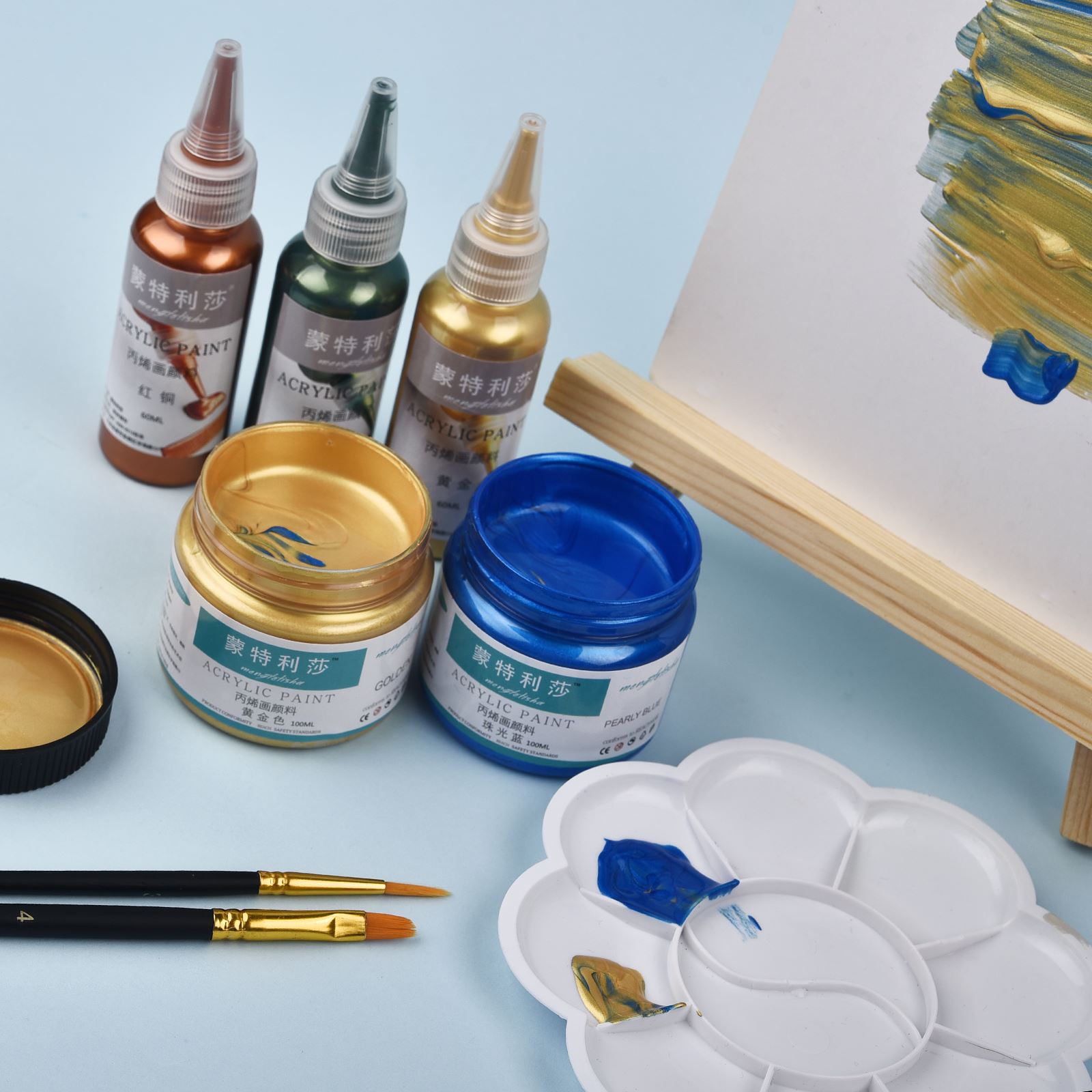 7 가지 색상 60ml/병 금속 진주 빛 아크릴 페인트 - Resin Pigment Set 리뷰 및 가격