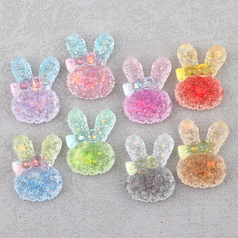 5PCS 18*25mm 빛나는 그라데이션 토끼 수지 카 - Resin Craft Material 리뷰 및 가격