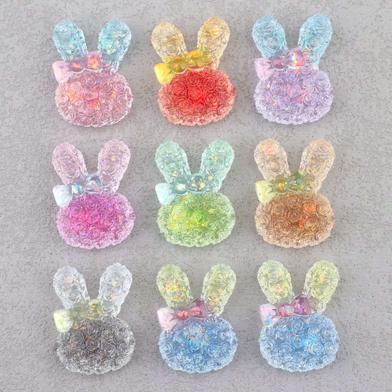 5PCS 18*25mm 빛나는 그라데이션 토끼 수지 카 - Resin Craft Material 리뷰 및 가격
