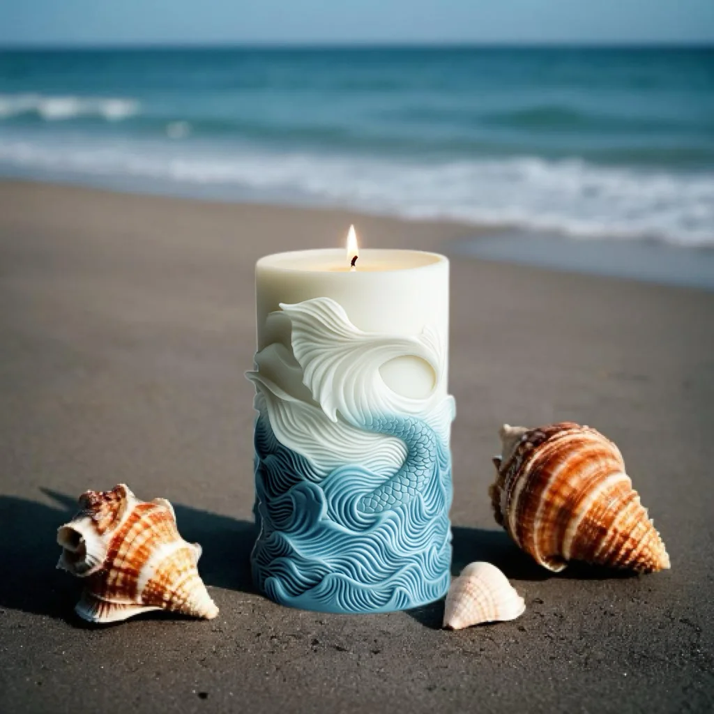DIY 바다 파도 거품 원통형 양초 실리콘 금형 고래  - Resin Ocean Wave Mold 리뷰 및 가격