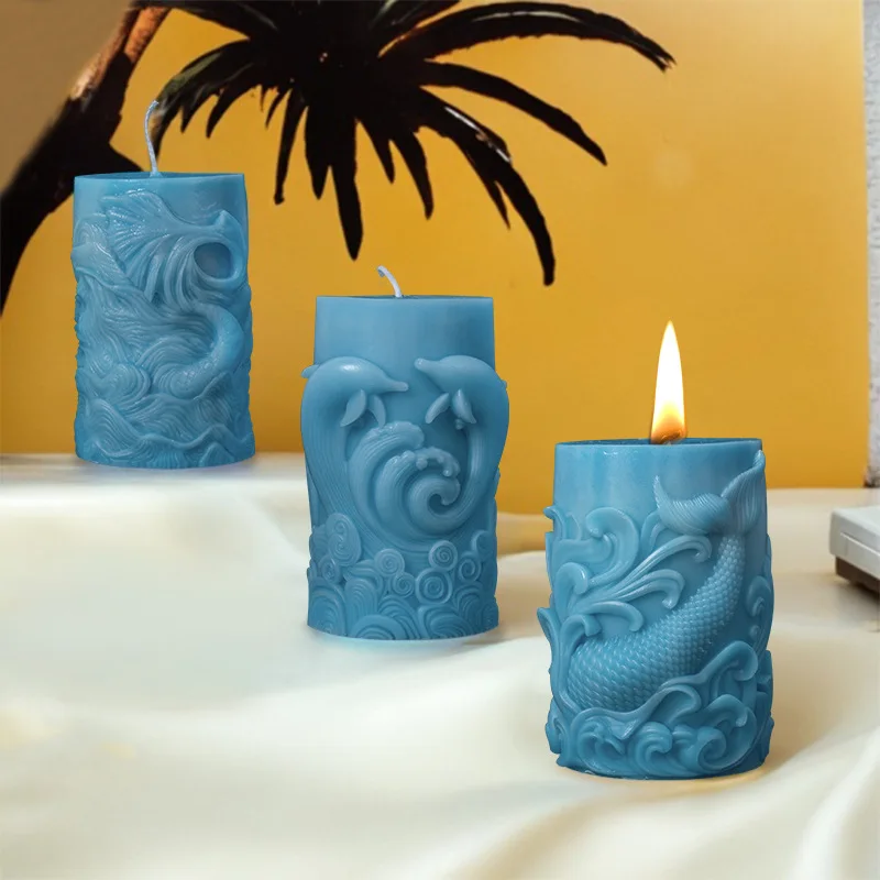 DIY 바다 파도 거품 원통형 양초 실리콘 금형 고래  - Resin Ocean Wave Mold 리뷰 및 가격