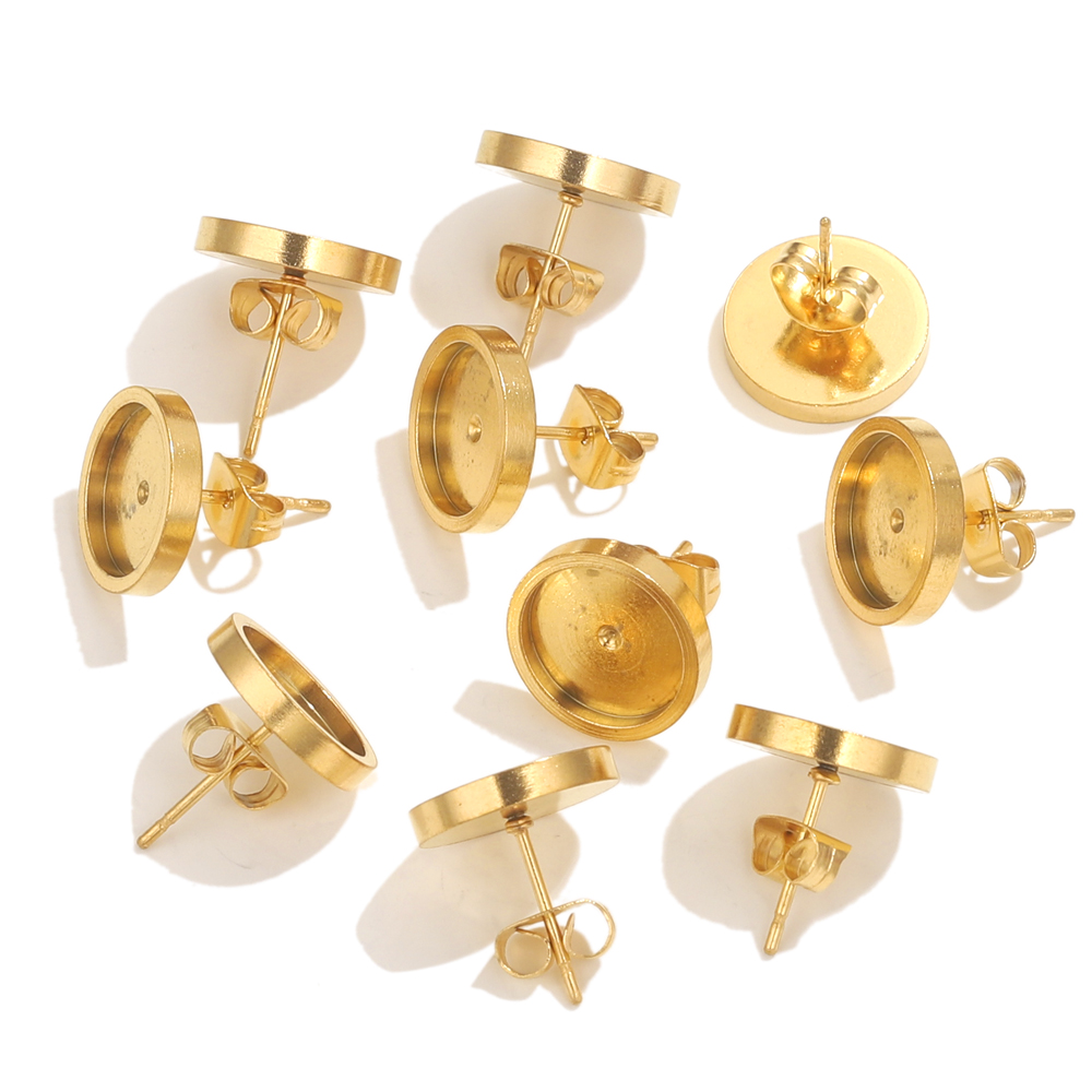 10pcs 스테인레스 스틸 골드 귀걸이 스터드 백 카보 - Resin Jewelry Kit 리뷰 및 가격