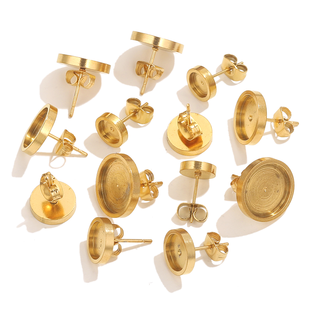 10pcs 스테인레스 스틸 골드 귀걸이 스터드 백 카보 - Resin Jewelry Kit 리뷰 및 가격